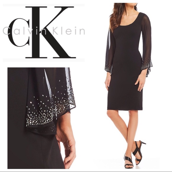 Calvin Klein Dresses & Skirts - Calvin Klein Embellished Bell Sleeve Dress